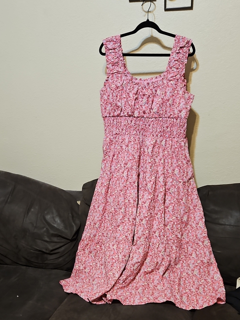 Universal Thread Pink Floral Maxi Dress with Wide Straps